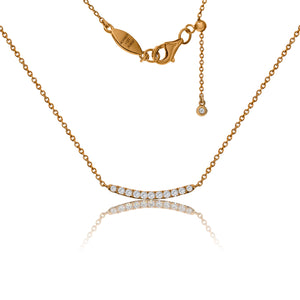 NT-3/R - Chain Necklace with Cubic Zirconia Bar and Sliding Size Adjuster