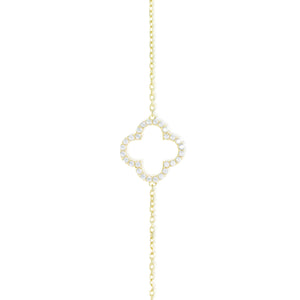 NV-507/G - Long Chain and Clover Necklace