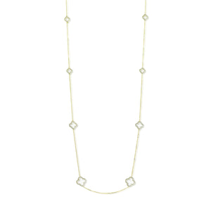 NV-507/G - Long Chain and Clover Necklace