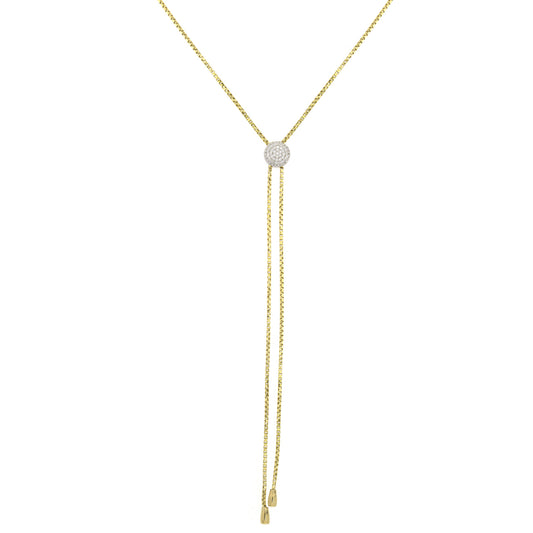 NXA-93/GS - Lariat Necklace with Silver Pave Slider