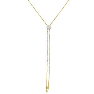 NXA-93/GS - Lariat Necklace with Silver Pave Slider