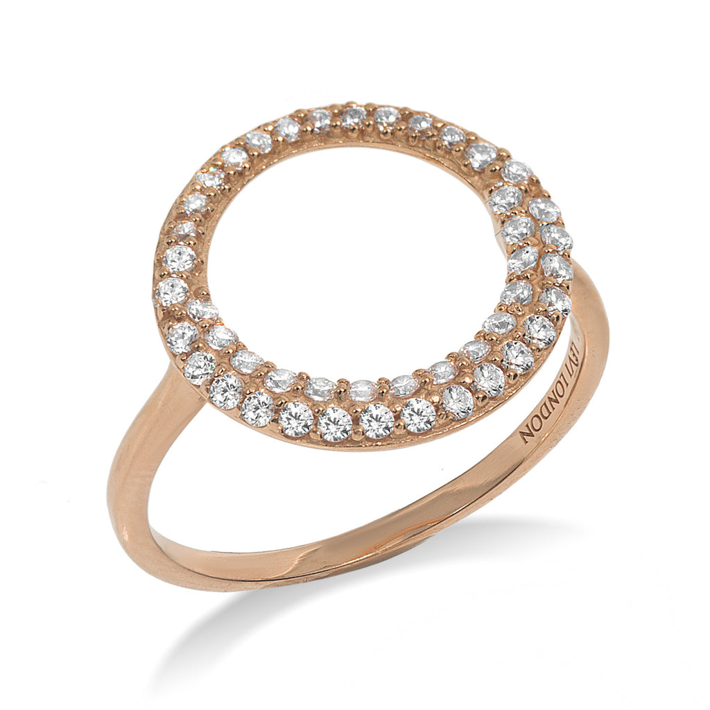 RT-25/R - Open Circle Ring with Double Row of Small CZ