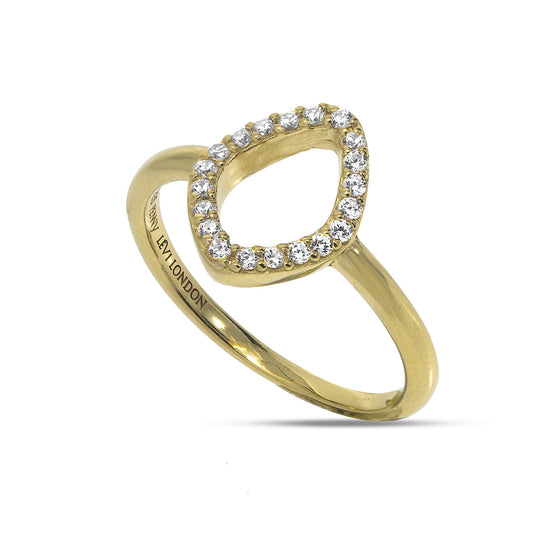 RT-13/G - Open Oval Ring Rimmed with Cubic Zirconia
