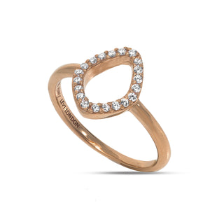 RT-13/R - Open Oval Ring Rimmed with Cubic Zirconia