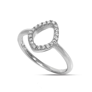 RT-13/S - Open Oval Ring Rimmed with Cubic Zirconia