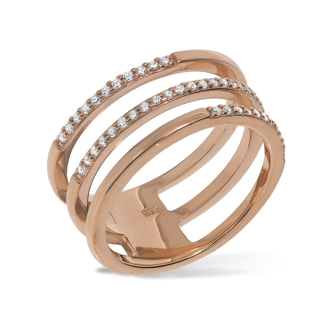 RT-5/R - Three Band (joined) Ring Half Pave