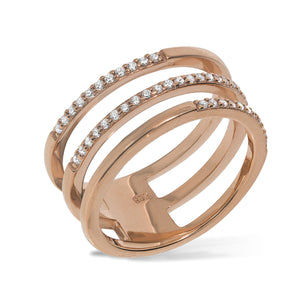 RT-5/R - Three Band (joined) Ring Half Pave