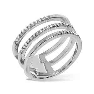 RT-5/S - Three Band (joined) Ring Half Pave