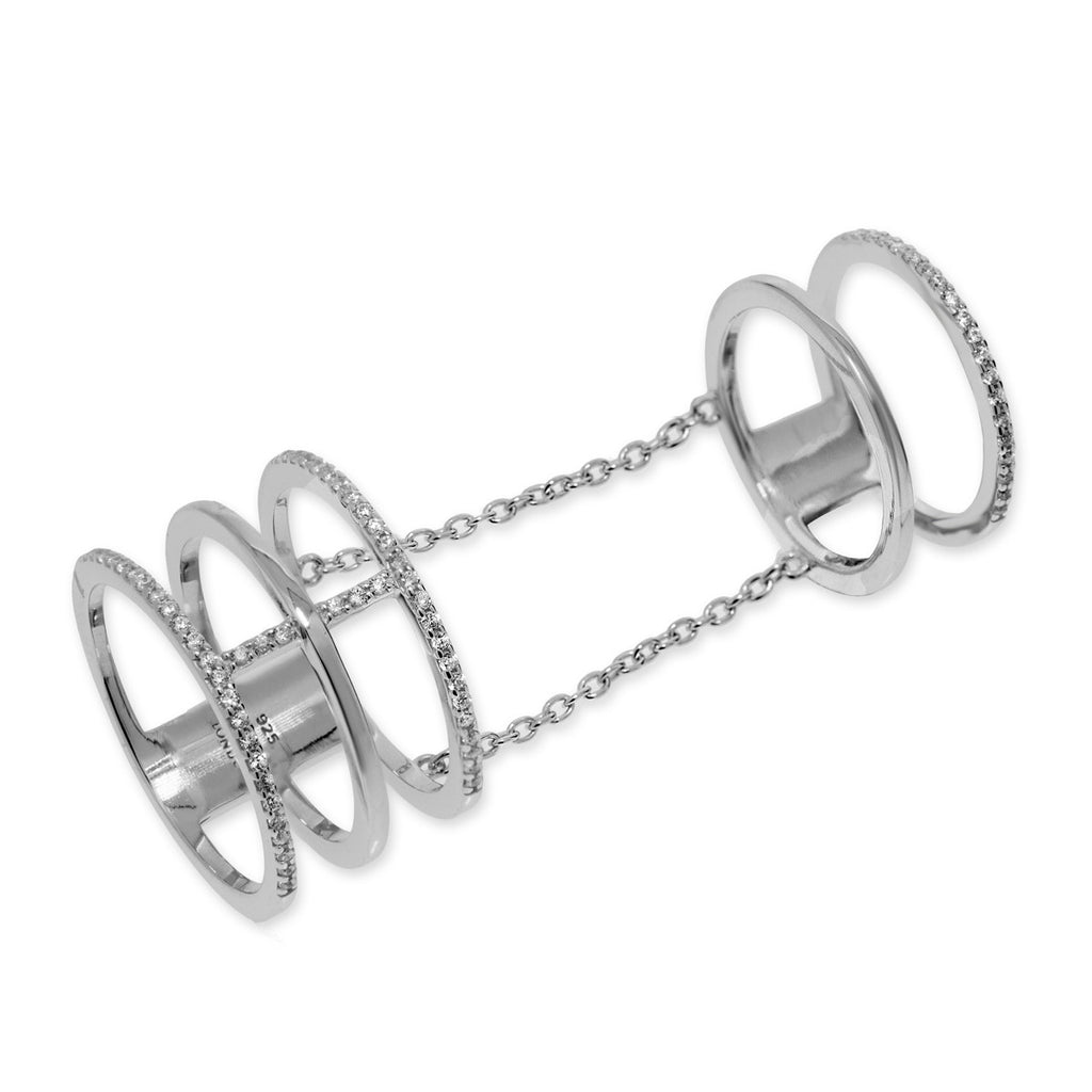 RT-8/S - Three Band Ring with Attached Finger Ring
