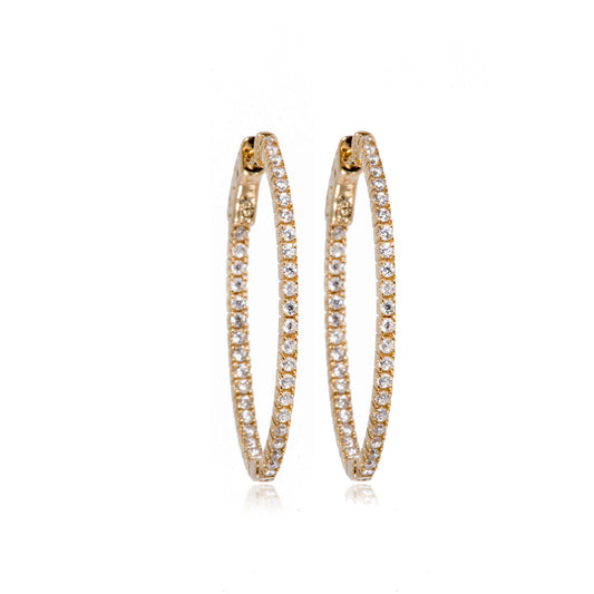 EH-91/G - Cubic Zirconia Hoop Earrings