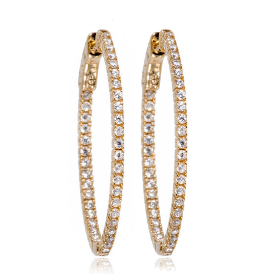 EH-90/G - Large Hoop Cubic Zirconia Earrings