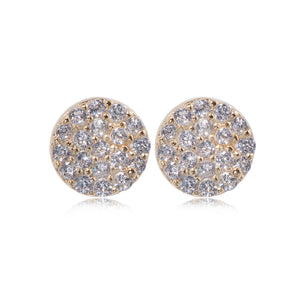EG-47/G - Small Round Flat Pave Earrings