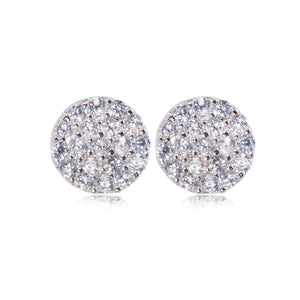 EG-47/S - Small Round Pave Disk Earrings