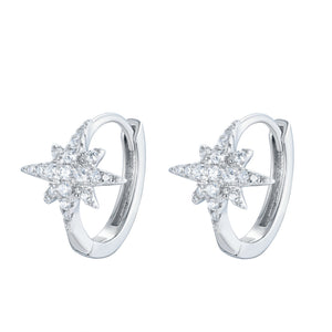 EG-15/S - Small Hoop Earring with an Eight Point Star