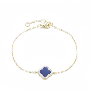 BG-5/G/LAP - Chain Bracelet with Lapis Clover Charm