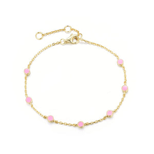 BG-7/G/F - Chain and Bead Bracelet with Intermittent Beads in Formosa Colour